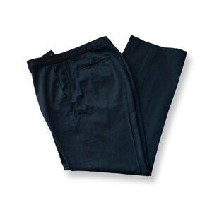 Calvin Klein Dress Pants Mens Black Pinstripe Poly Viscose Flat Front 34"x32"